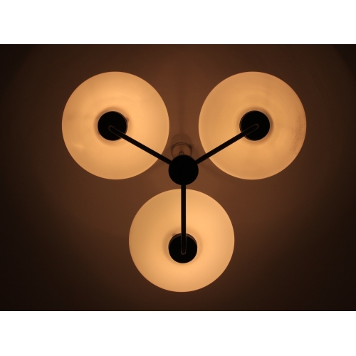 Żyrandol, trzy klosze, Polska, lata 60.