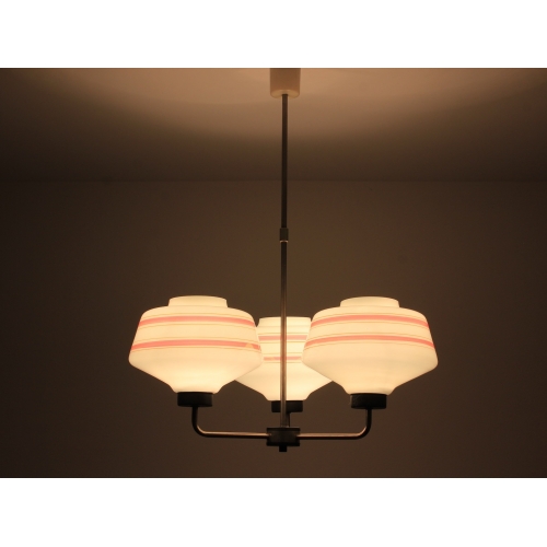 Żyrandol, trzy klosze, Polska, lata 60.