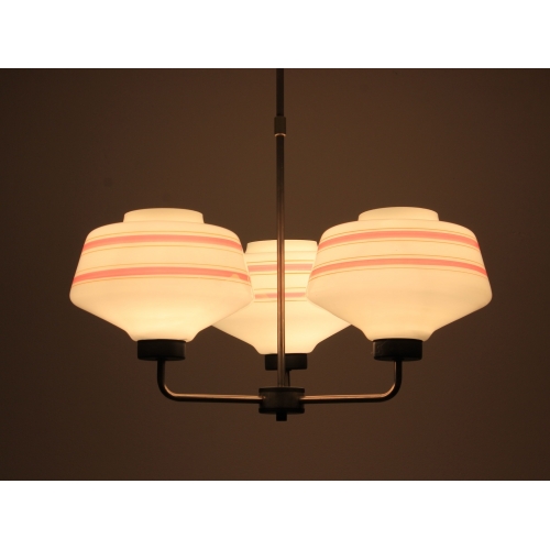 Żyrandol, trzy klosze, Polska, lata 60.