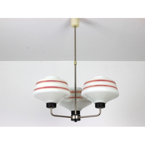 Żyrandol, trzy klosze, Polska, lata 60.