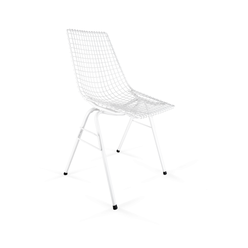 Krzesło siatkowe proj. H. Sztaba, białe.
