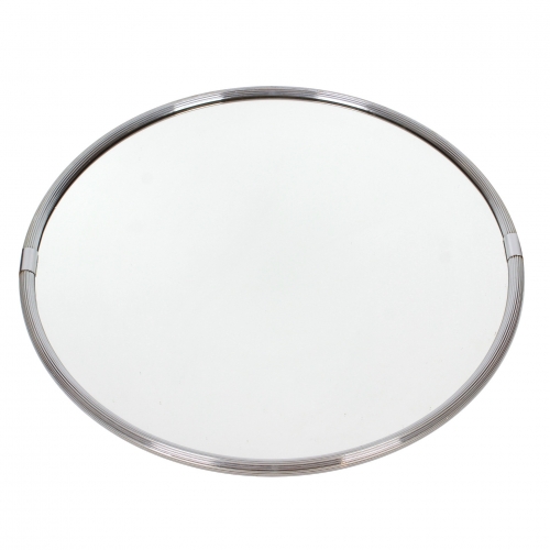 Okrągłe lustro w aluminiowej ramie,...