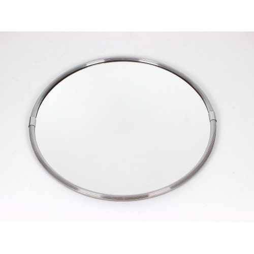 Okrągłe lustro w aluminiowej ramie,...