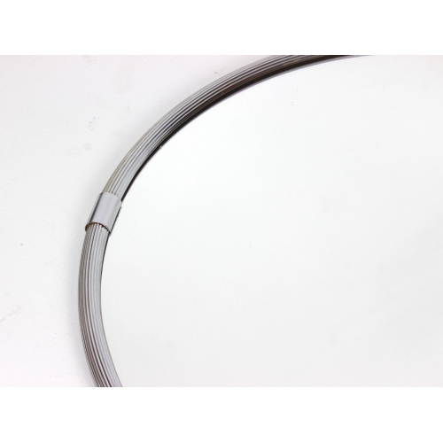 Okrągłe lustro w aluminiowej ramie,...