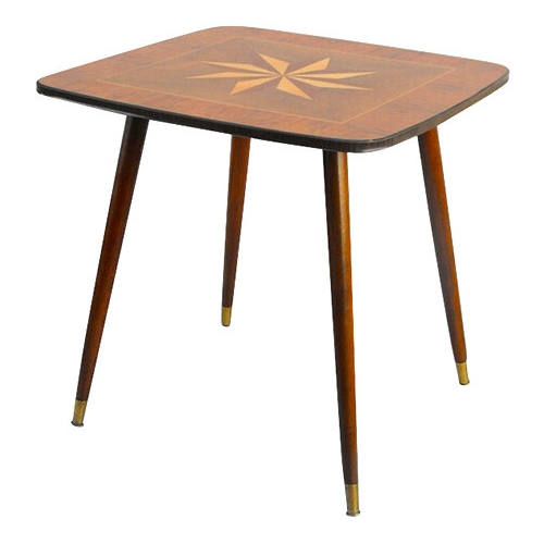Stolik kawowy z intarsją, lata 60.