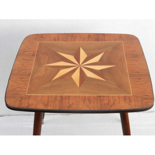 Stolik kawowy z intarsją, lata 60.