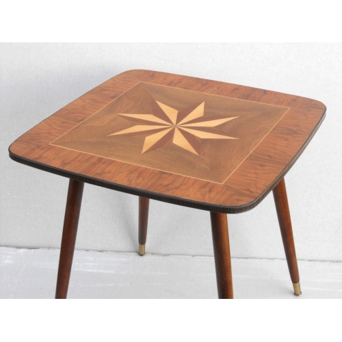 Stolik kawowy z intarsją, lata 60.
