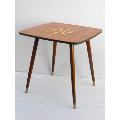 Stolik kawowy z intarsją, lata 60.