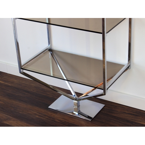 Chromowany regał ze szklanymi...