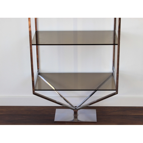 Chromowany regał ze szklanymi...