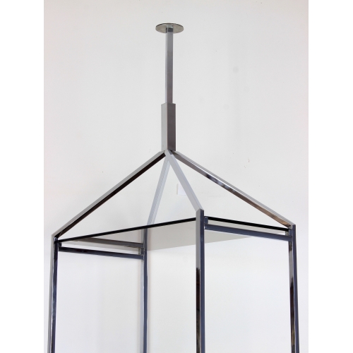 Chromowany regał ze szklanymi...