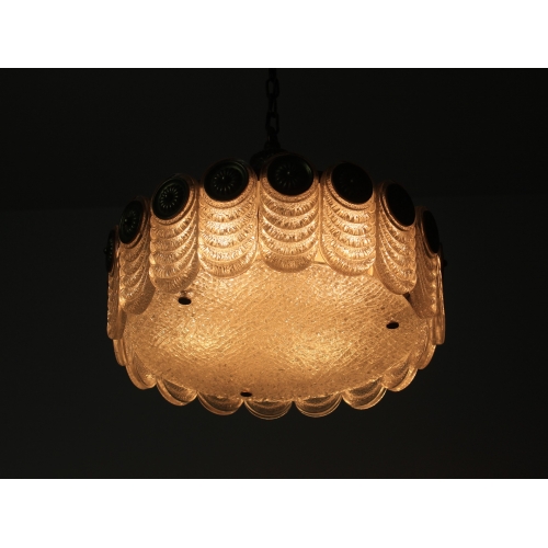 Mosiężny żyrandol Kaiser, szkło...