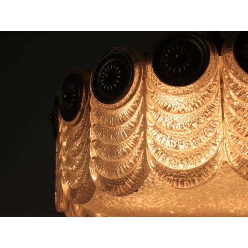 Mosiężny żyrandol Kaiser, szkło...