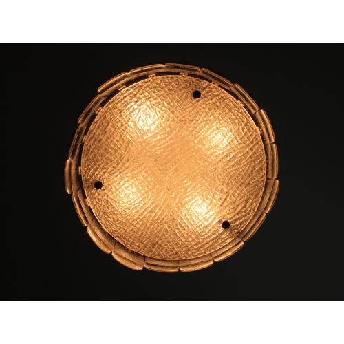 Mosiężny żyrandol Kaiser, szkło...