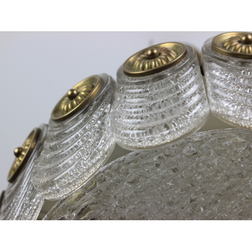 Mosiężny żyrandol Kaiser, szkło...