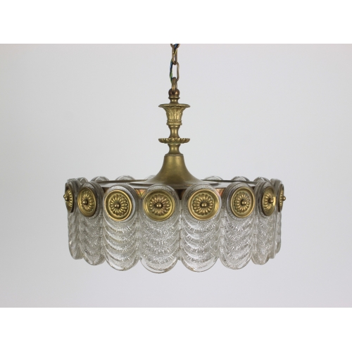 Mosiężny żyrandol Kaiser, szkło...
