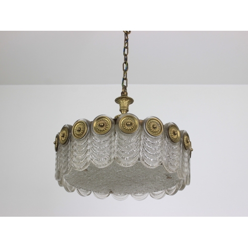 Mosiężny żyrandol Kaiser, szkło...