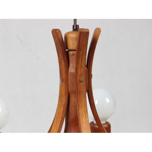 Tekowy żyrandol, Dania, lata 60.