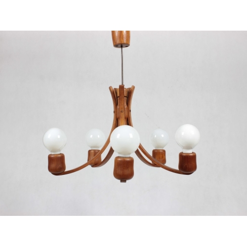 Tekowy żyrandol, Dania, lata 60.