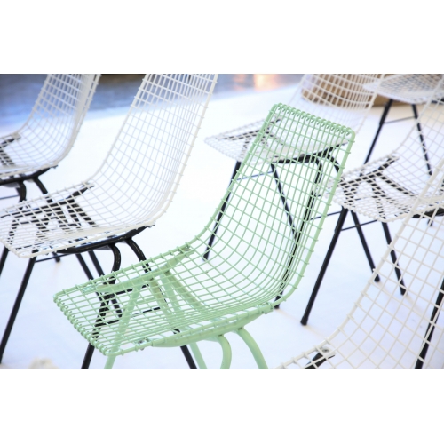 Krzesło siatkowe proj. H. Sztaba, żółte.