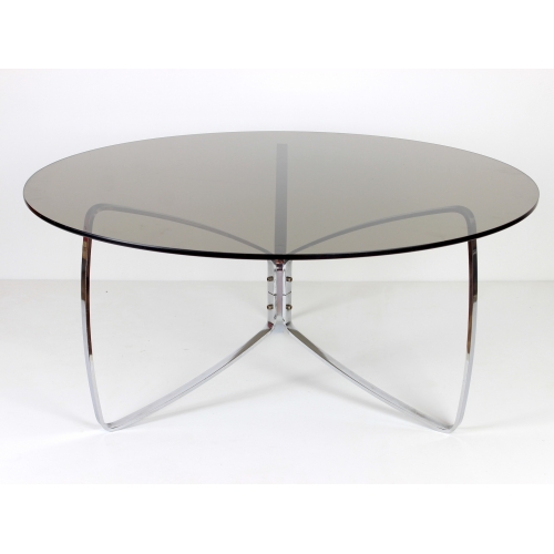 Okrągły stolik kawowy, szkło, chrom,...