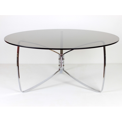 Okrągły stolik kawowy, szkło, chrom,...