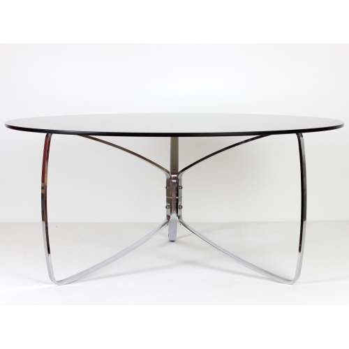 Okrągły stolik kawowy, szkło, chrom,...