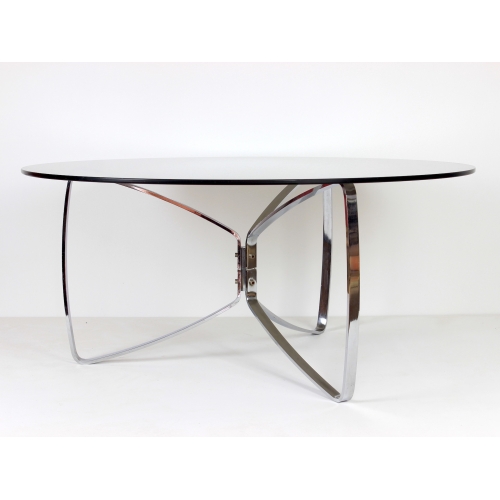 Okrągły stolik kawowy, szkło, chrom,...