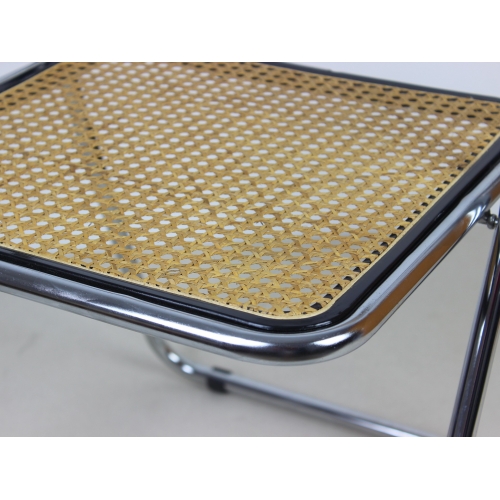 Chromowane składane krzesło z rafią,...