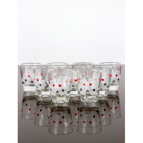 Kieliszki do wódki, wzór karciany, 9...