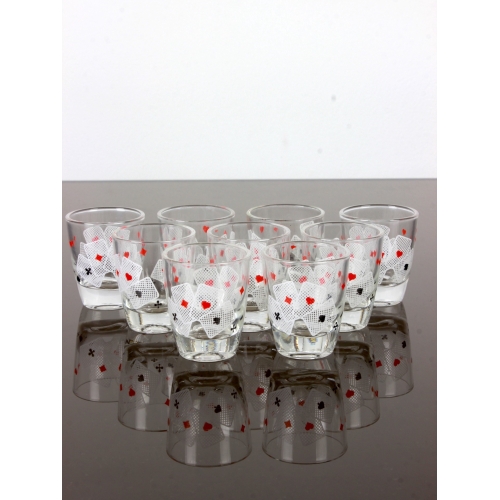 Kieliszki do wódki, wzór karciany, 9...