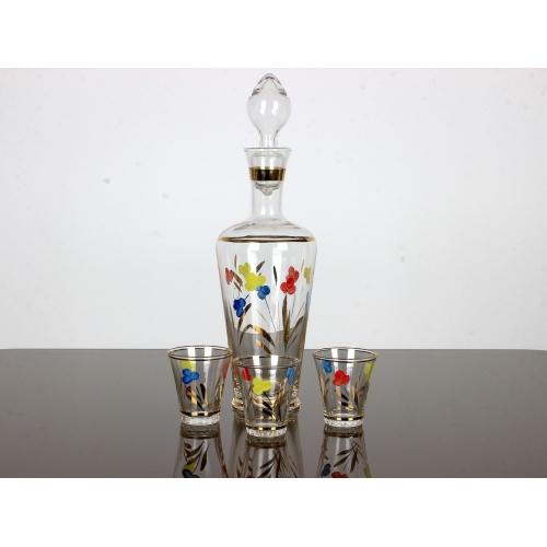 Komplet karafka i trzy kieliszki,...