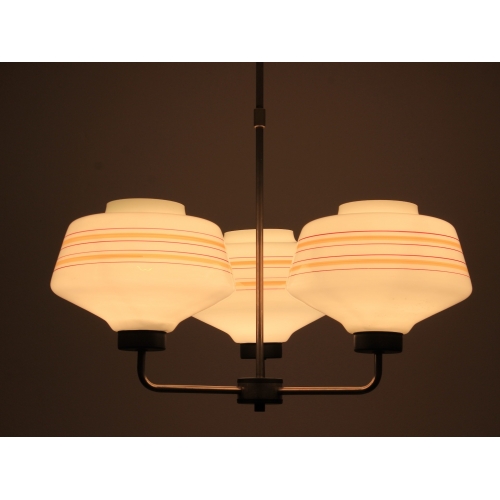 Żyrandol, trzy klosze, Polska, lata 60.