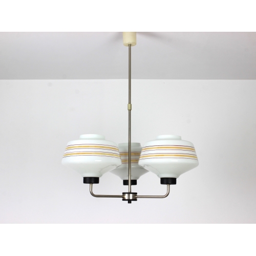 Żyrandol, trzy klosze, Polska, lata 60.